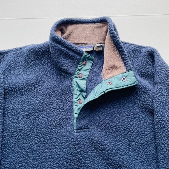 Vintage Patagonia Snap T Fleece Men’s Deep Pile Outdoor Hiking Pullover Jacket L - Picture 4 of 12